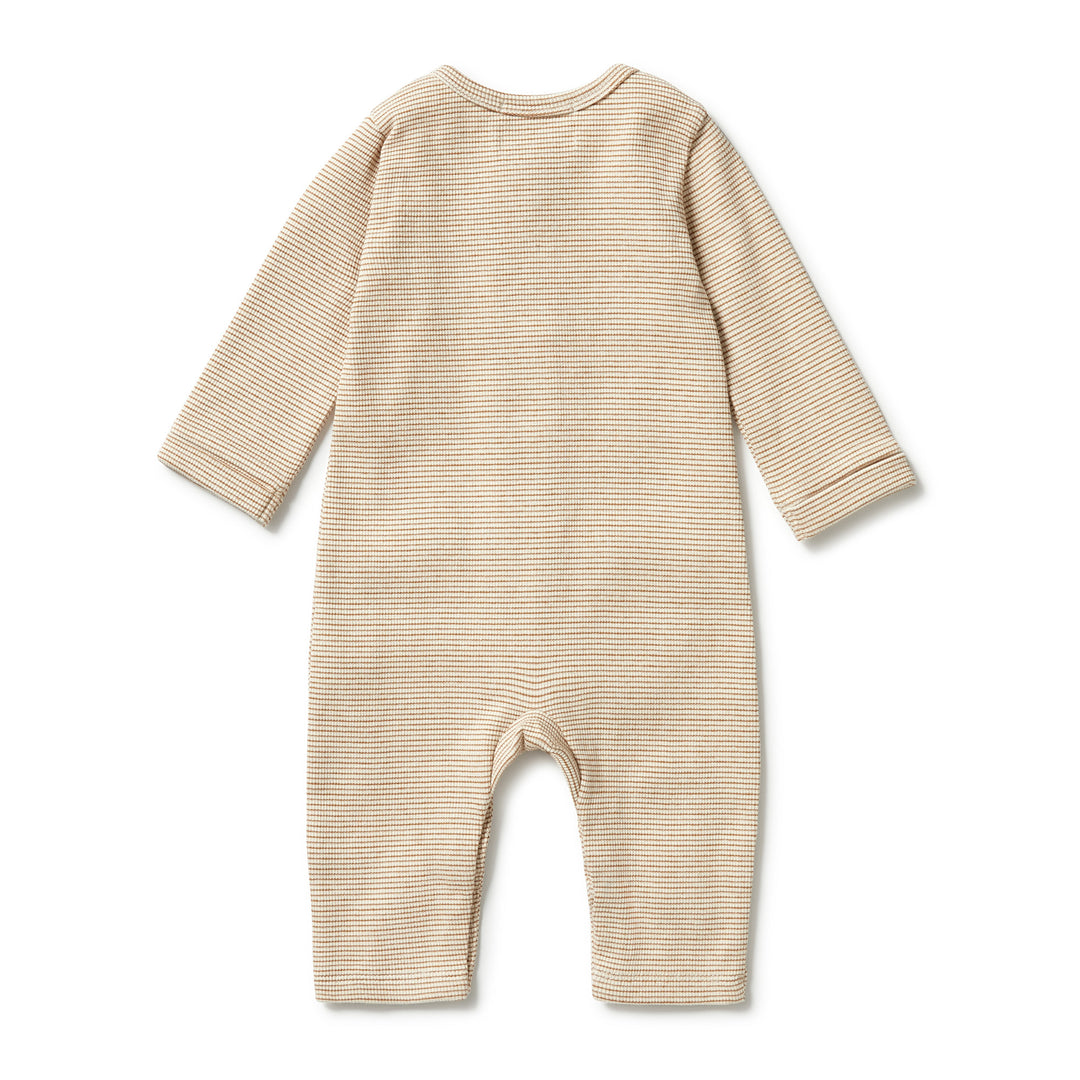 Wilson and Frenchy Organic Stripe Rib Slouch Growsuit - Spice