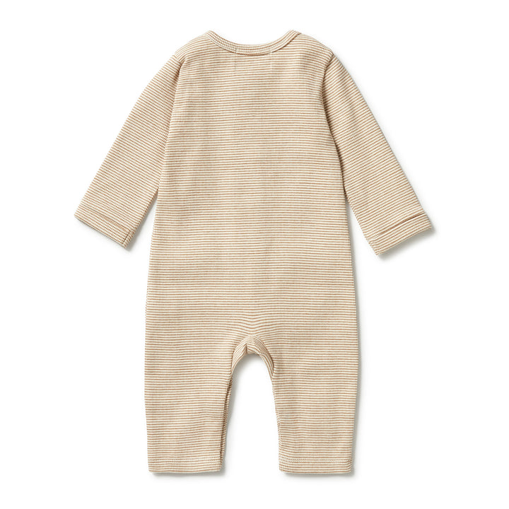 Wilson and Frenchy Organic Stripe Rib Slouch Growsuit - Spice