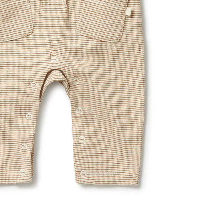 Wilson and Frenchy Organic Stripe Rib Slouch Growsuit - Spice