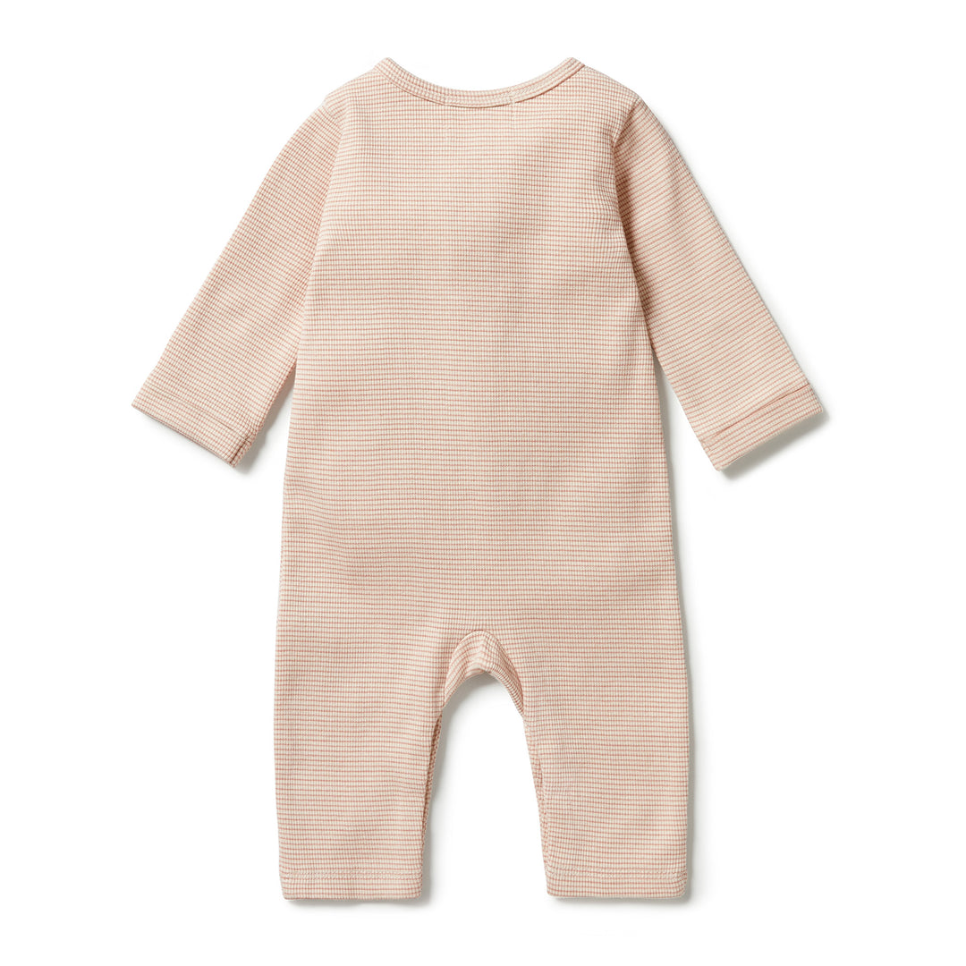Wilson and Frenchy Organic Stripe Rib Slouch Growsuit - Rose