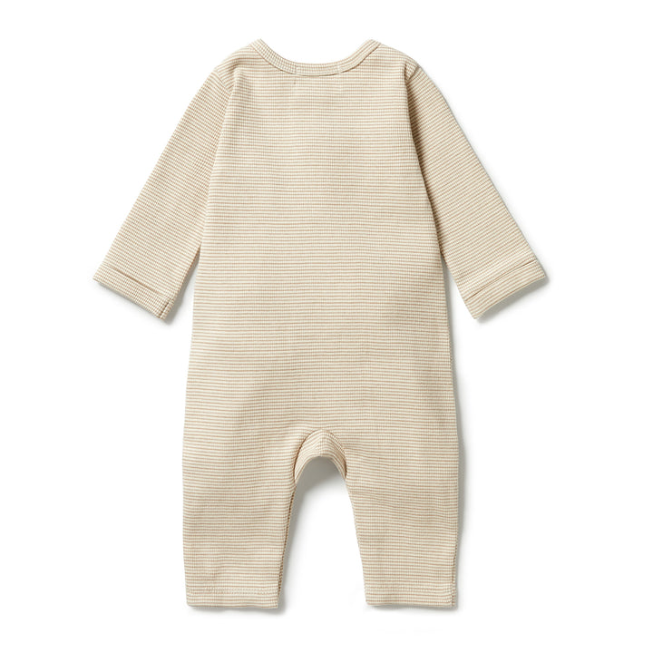 Wilson and Frenchy Organic Stripe Rib Slouch Growsuit - Nougat