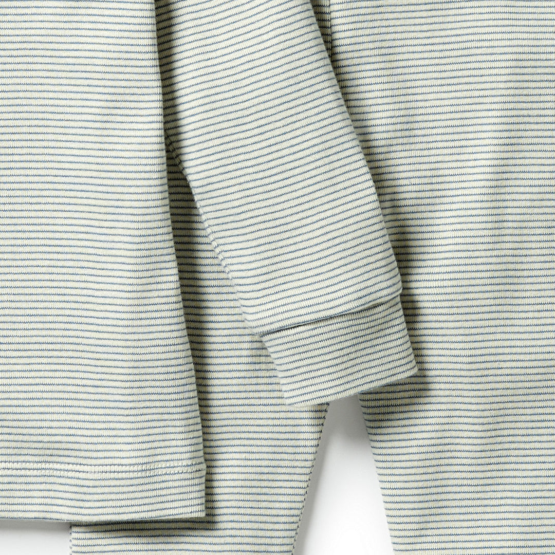 Wilson and Frenchy Organic Stripe Rib Henley Pyjamas - Bluestone