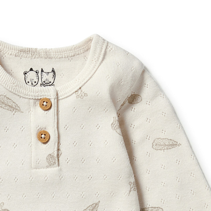 Wilson and Frenchy Organic Pointelle Henley Bodysuit - Little Acorn
