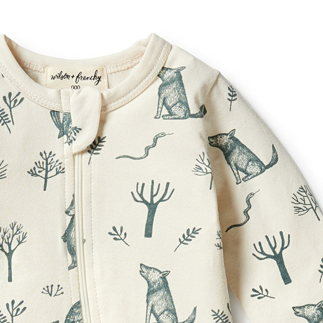 Wilson and Frenchy Organic Zipsuit with Feet - The Woods