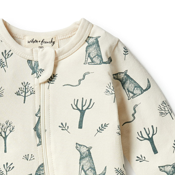 Wilson and Frenchy Organic Zipsuit with Feet - The Woods