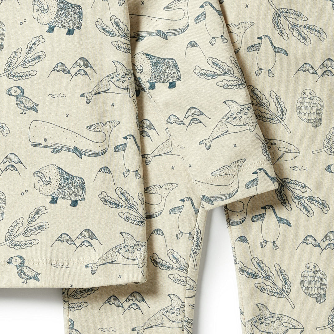 Wilson and Frenchy Organic Long Sleeve Pyjamas - Arctic Blast