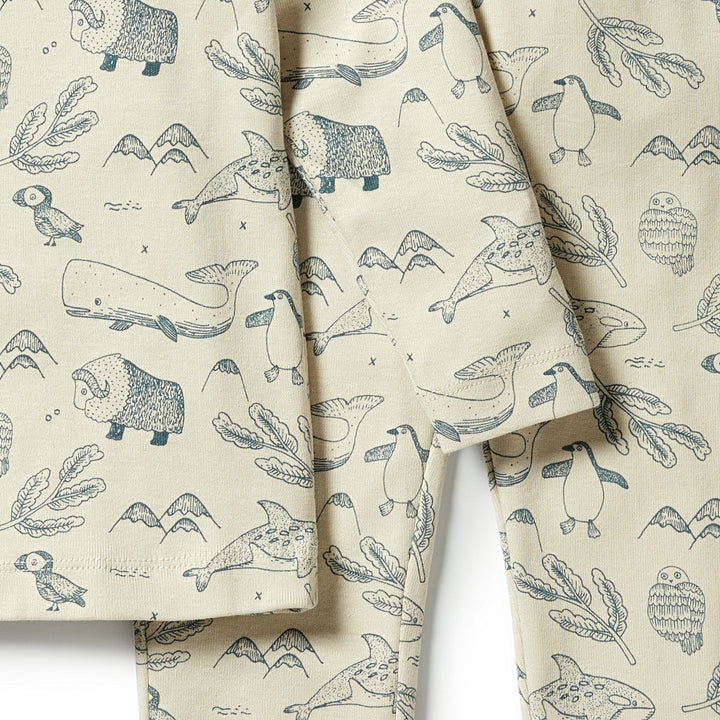 Wilson and Frenchy Organic Long Sleeve Pyjamas - Arctic Blast