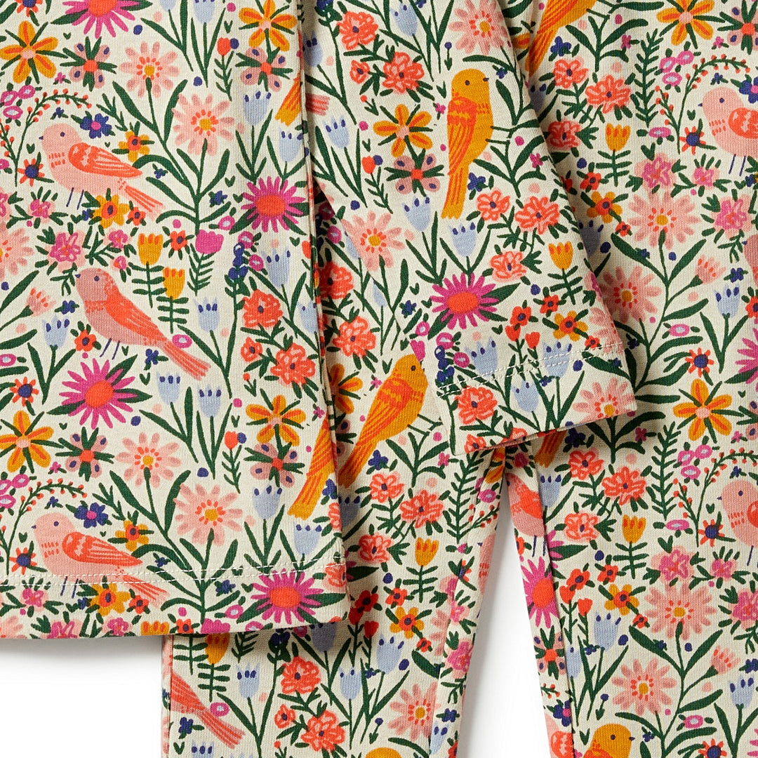 Wilson and Frenchy Organic Long Sleeve Pyjamas - Birdy Floral