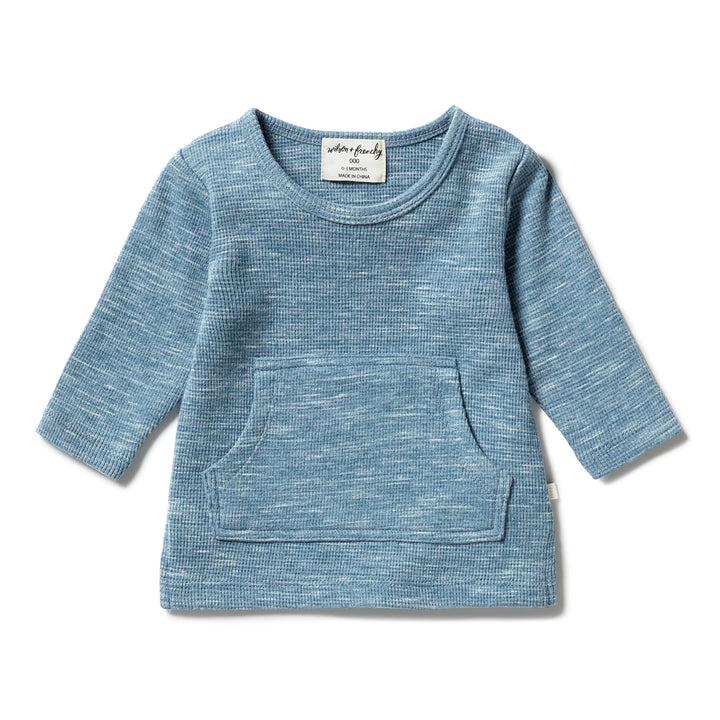 Wilson and Frenchy Organic Waffle Pocket Top - Bluestone