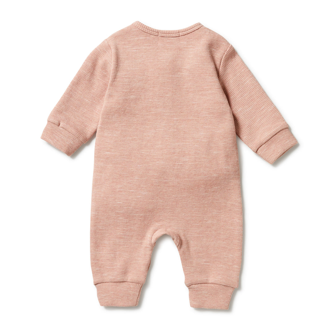 Wilson and Frenchy Organic Waffle Pocket Growsuit - Peach