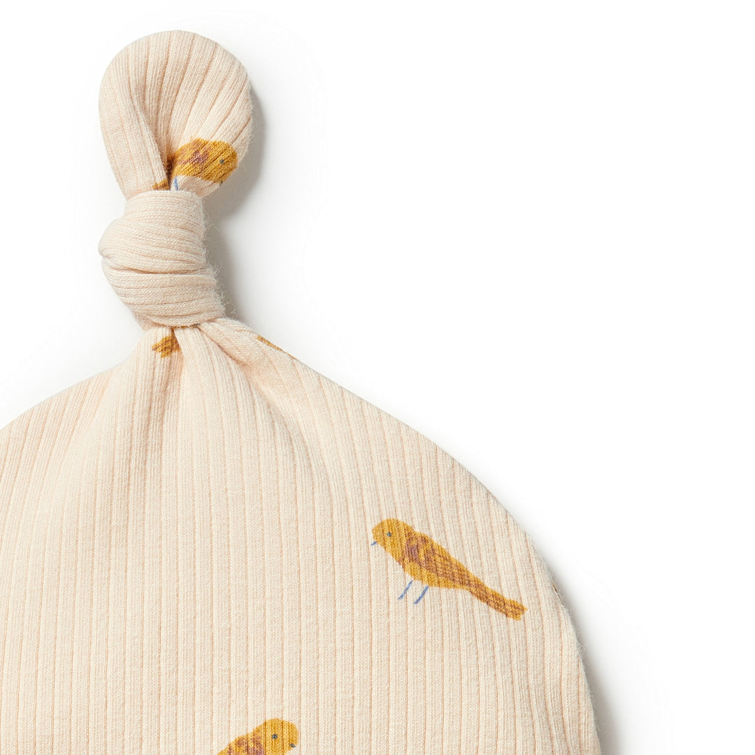 Wilson and Frenchy Organic Rib Knot Hat - Tweet Tweet