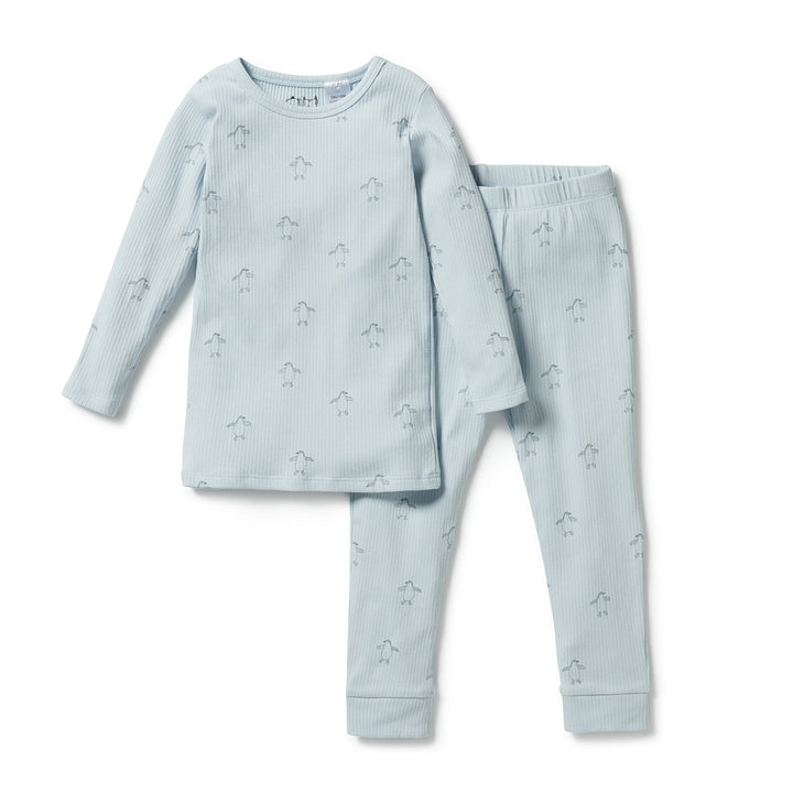 Wilson and Frenchy Organic Rib Long Sleeve Pyjamas - Little Penguin