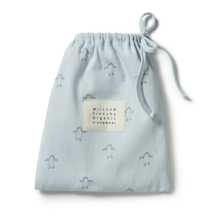 Wilson and Frenchy Organic Rib Long Sleeve Pyjamas - Little Penguin