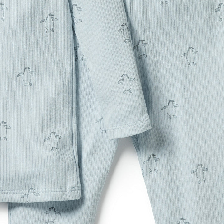 Wilson and Frenchy Organic Rib Long Sleeve Pyjamas - Little Penguin