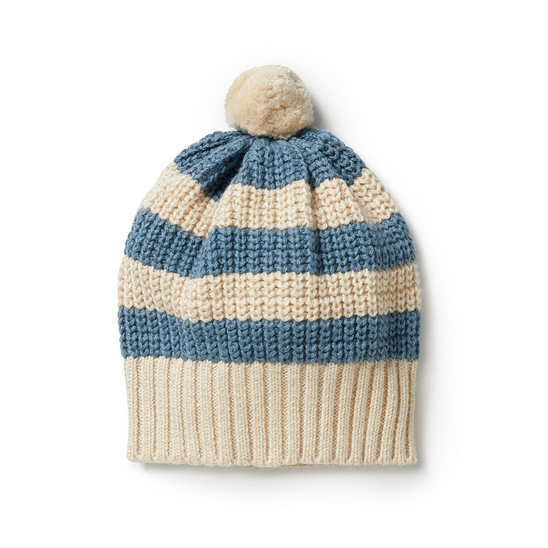 Wilson and Frenchy Knitted Stripe Hat - Bluestone