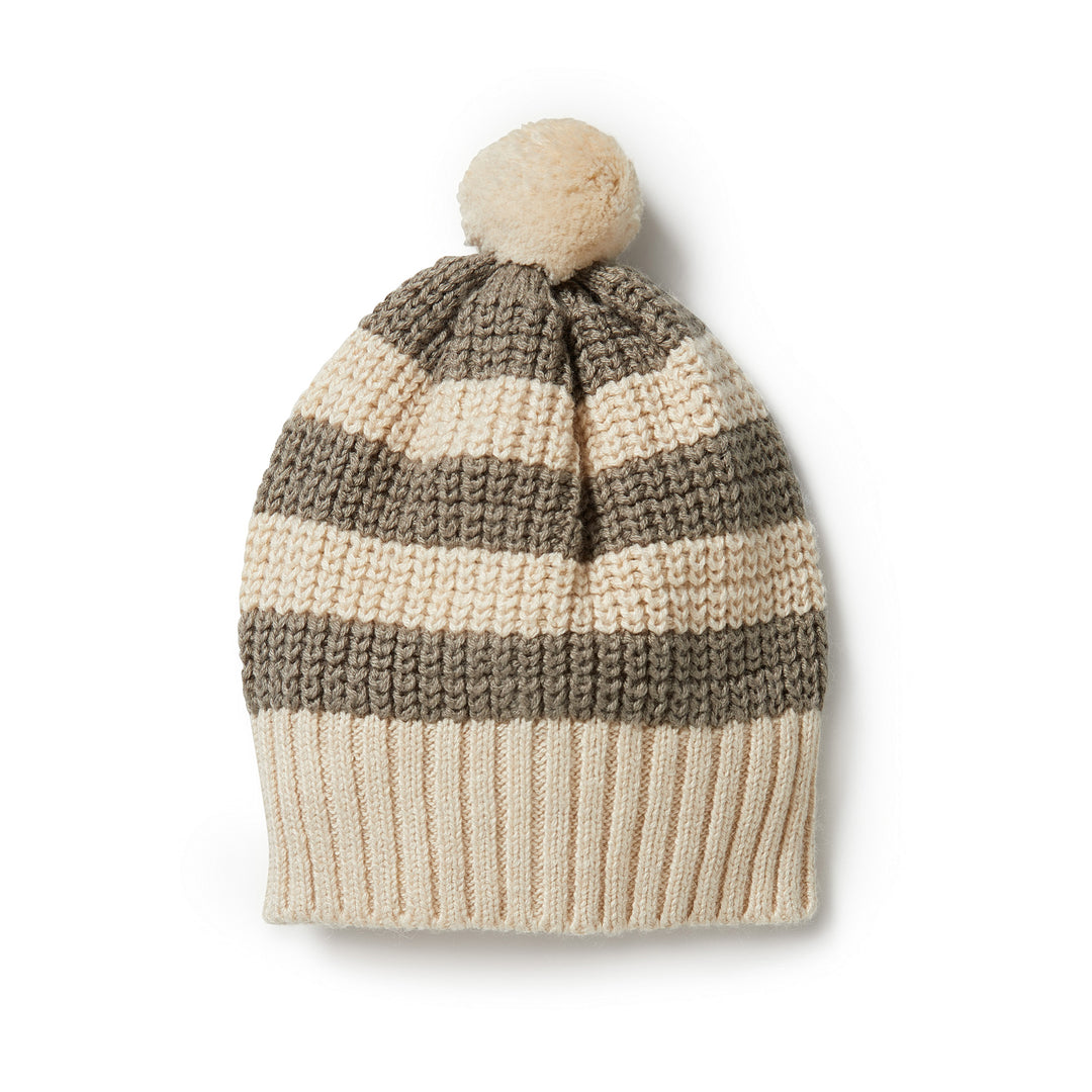 Wilson and Frenchy Knitted Stripe Hat - Dark Ivy