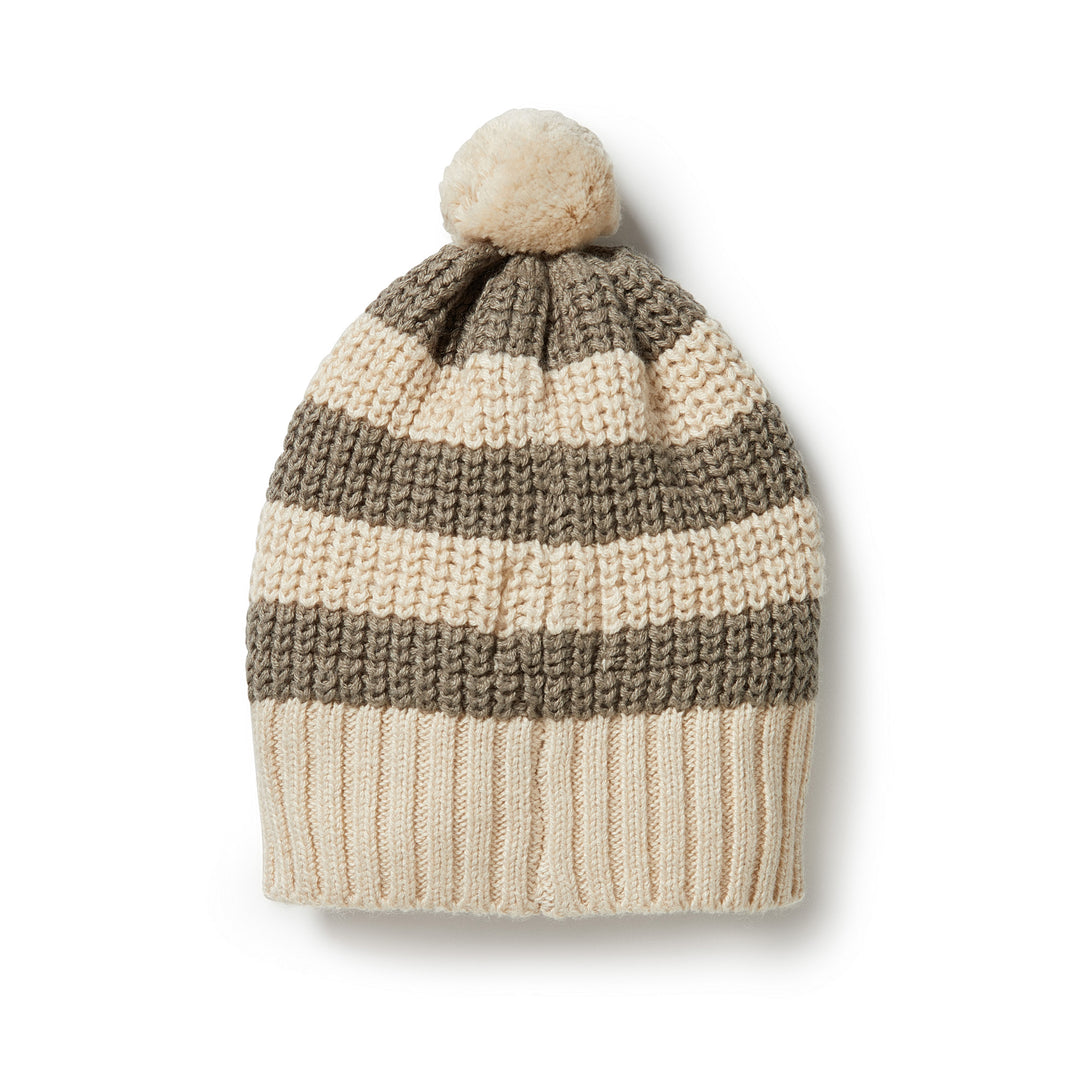Wilson and Frenchy Knitted Stripe Hat - Dark Ivy