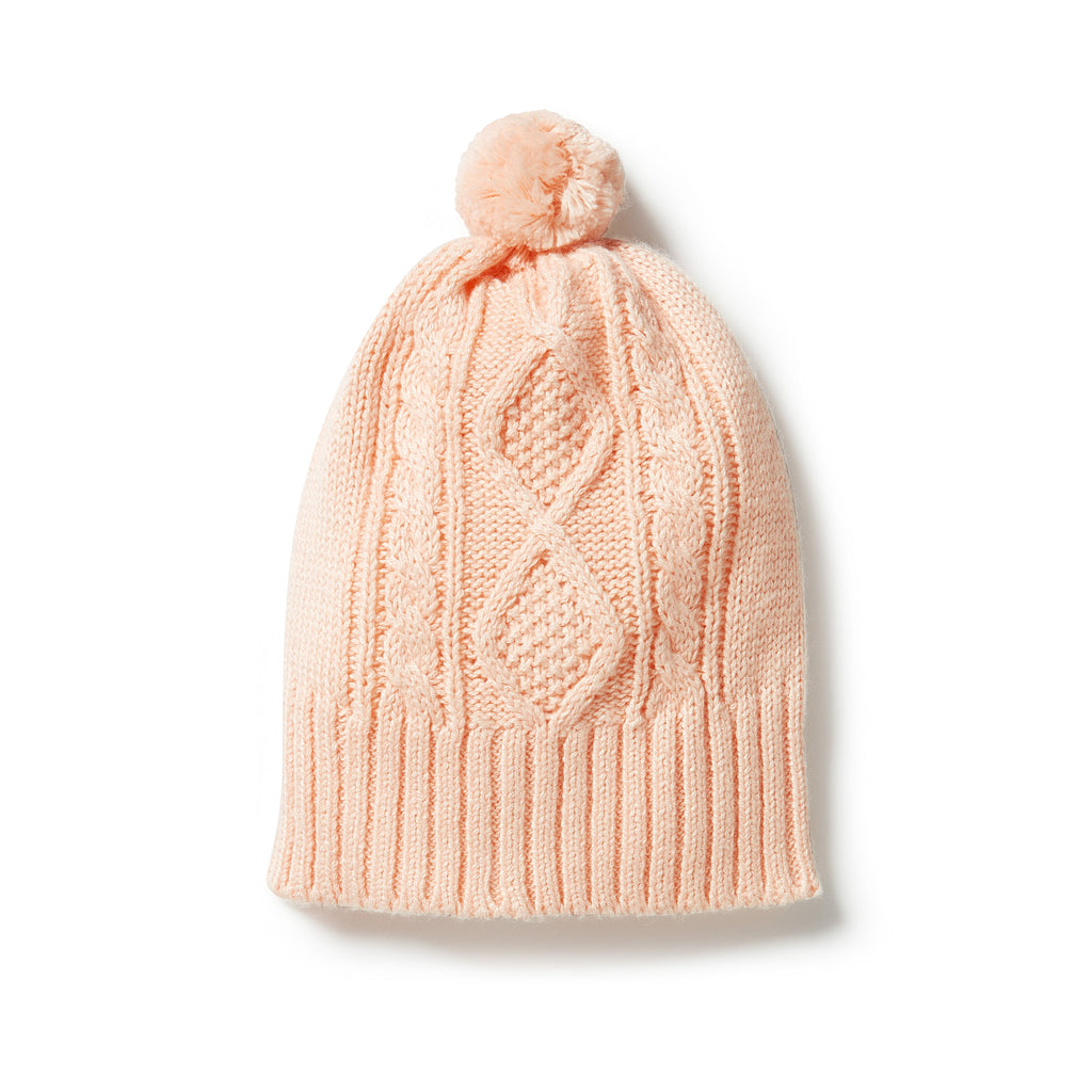 Knitted Mini Cable Hat - Shell