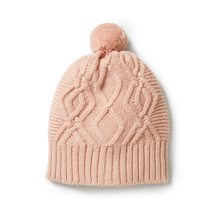 Wilson and Frenchy Knitted Cable Hat - Rose