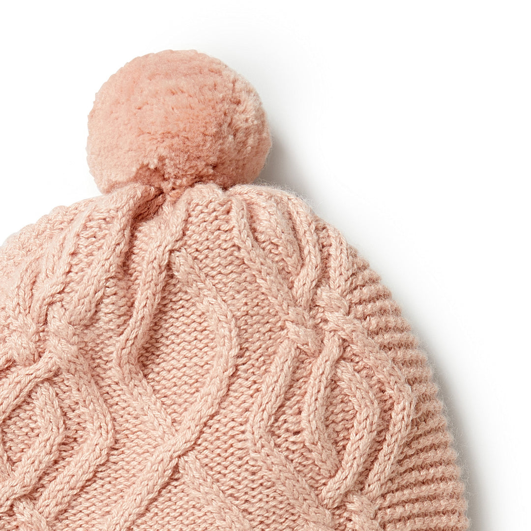 Wilson and Frenchy Knitted Cable Hat - Rose