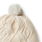 Knitted Cable Hat - Sand Melange