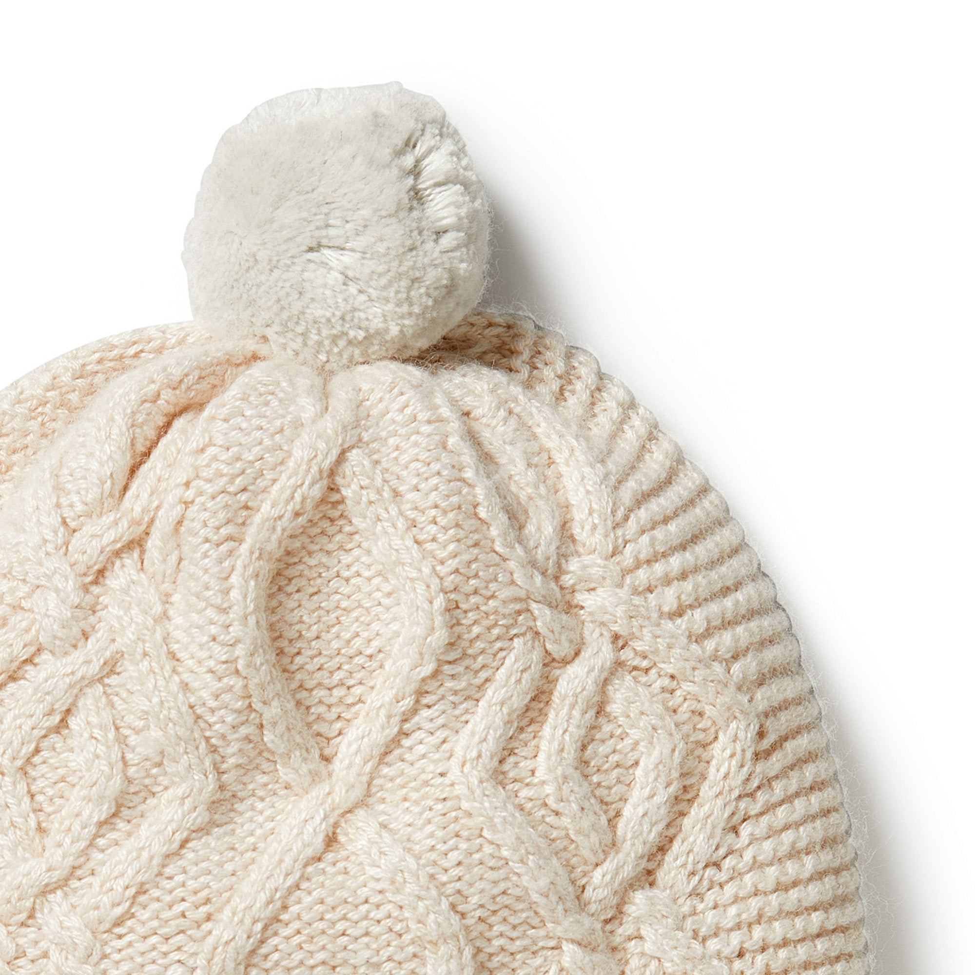 Knitted Cable Hat - Sand Melange