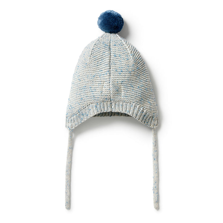 Wilson and Frenchy Knitted Cable Bonnet - Bluestone Fleck