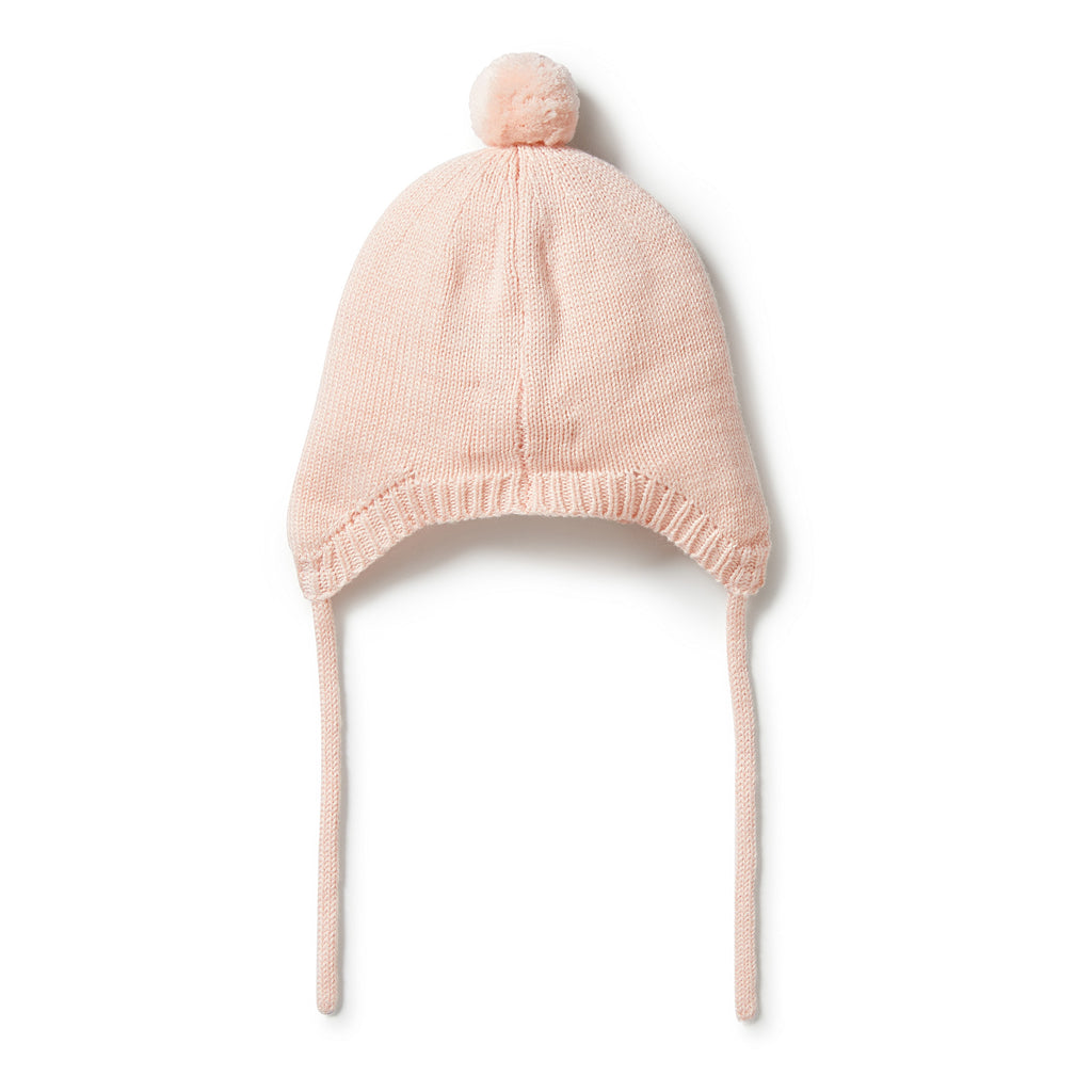 Knitted Mini Cable Bonnet - Blush