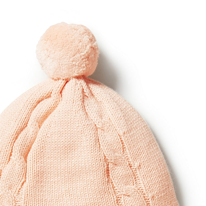 Wilson and Frenchy Knitted Mini Cable Bonnet - Shell