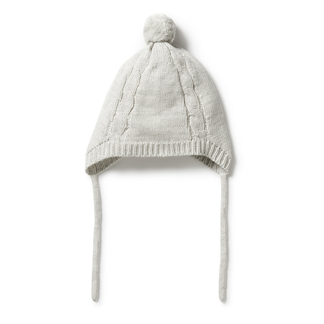 Wilson and Frenchy Knitted Mini Cable Bonnet - Grey Melange