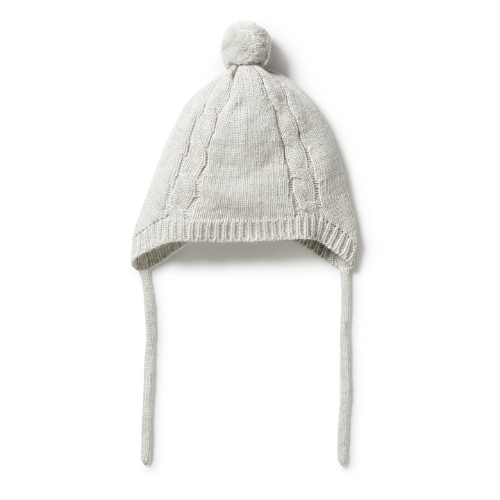 Wilson and Frenchy Knitted Mini Cable Bonnet - Grey Melange