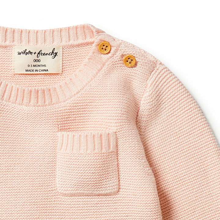 Wilson and Frenchy Knitted Pocket Jumper - Blush