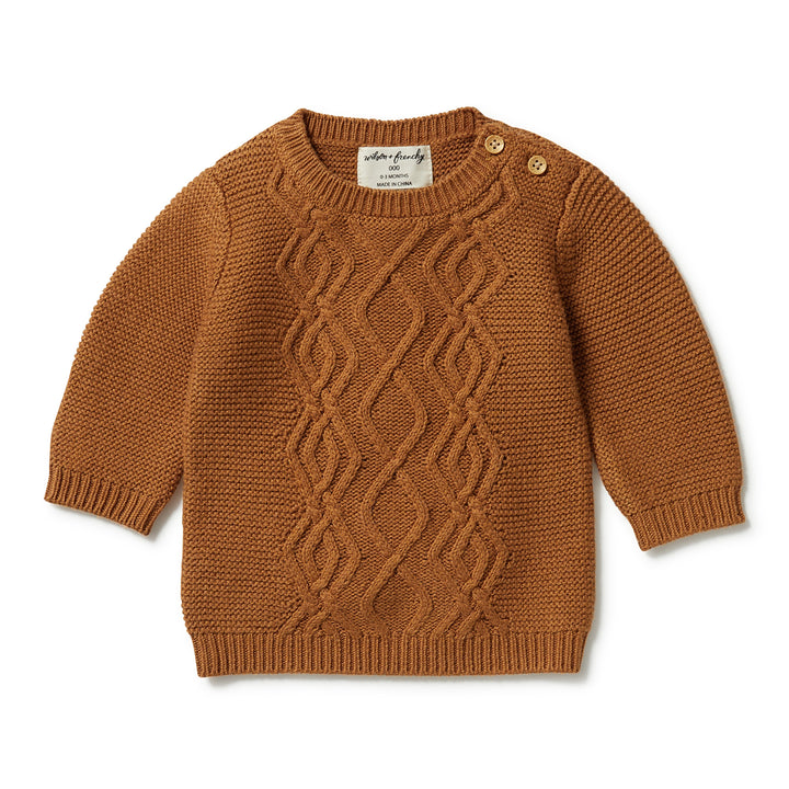 Wilson and Frenchy Knitted Cable Jumper - Spice