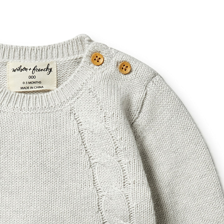 Wilson and Frenchy Knitted Mini Cable Jumper - Grey Melange