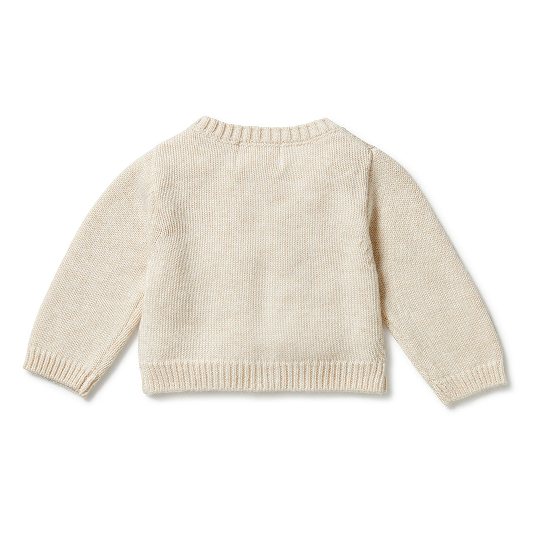 Wilson and Frenchy Knitted Ruffle Cardigan - Sand Melange