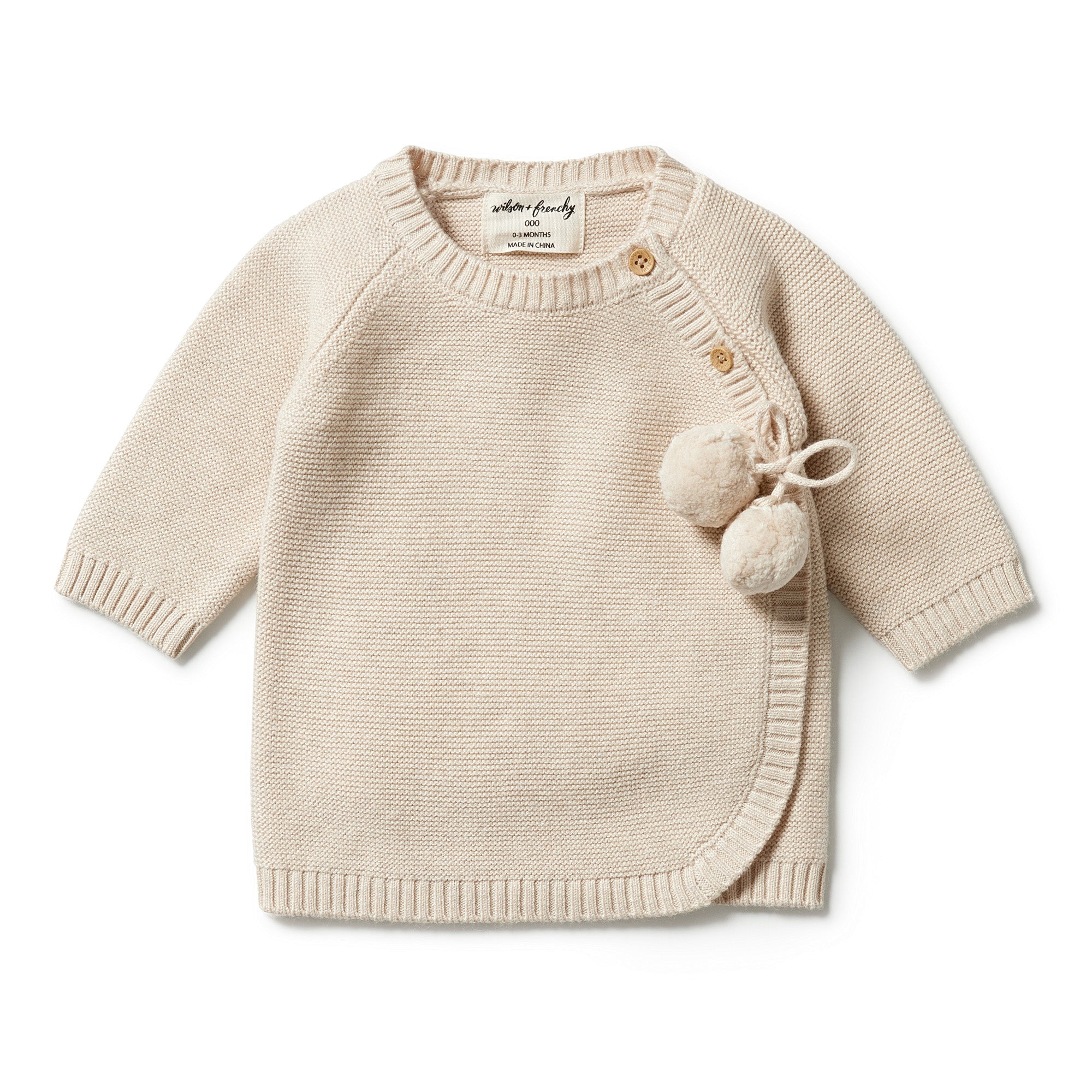 Wilson and Frenchy Knitted Kimono Cardigan - Oatmeal Melange