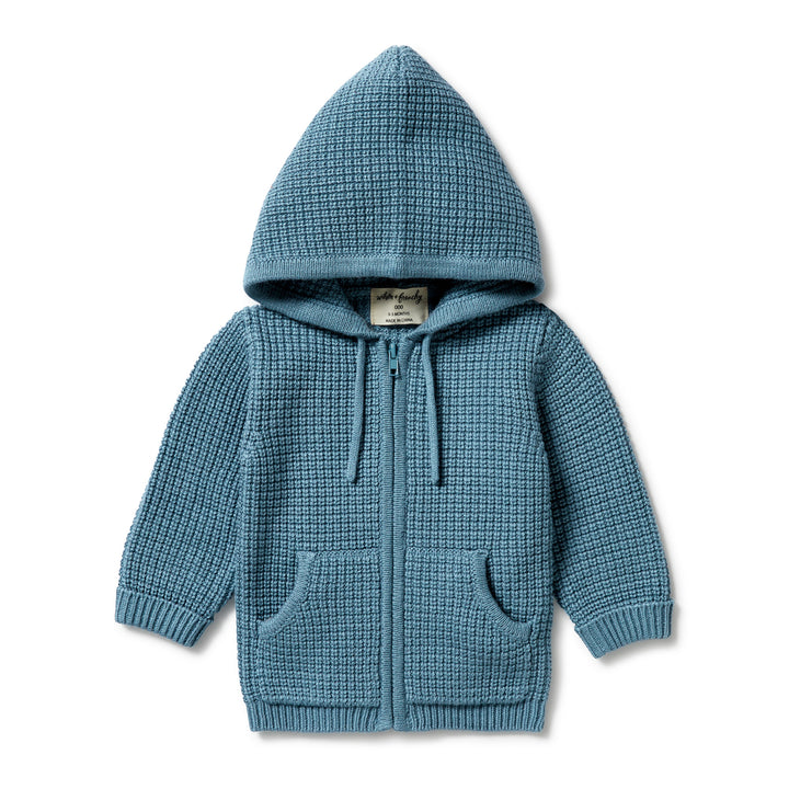 Wilson and Frenchy Knitted Zipped Jacket - Bluestone