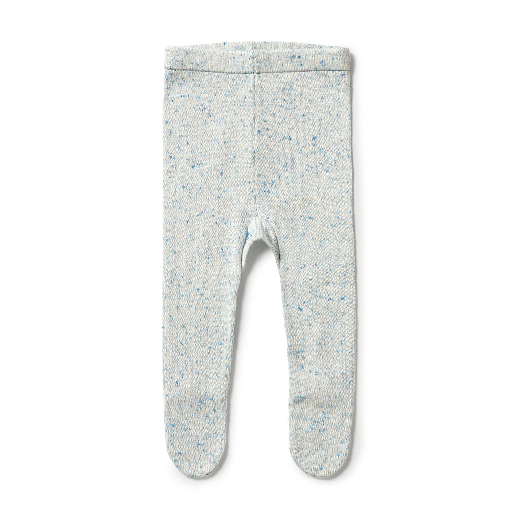 Wilson and Frenchy Knitted Legging with Feet - Bluestone Fleck