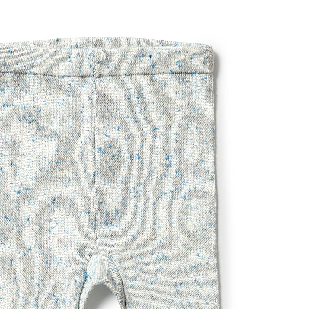 Wilson and Frenchy Knitted Legging with Feet - Bluestone Fleck
