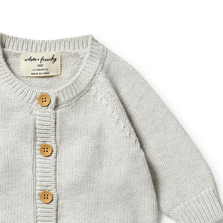 Wilson and Frenchy Knitted Button Growsuit - Grey Melange