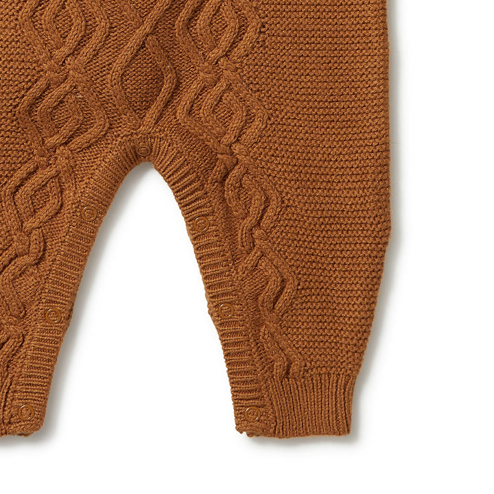 Wilson and Frenchy Knitted Cable Growsuit - Spice