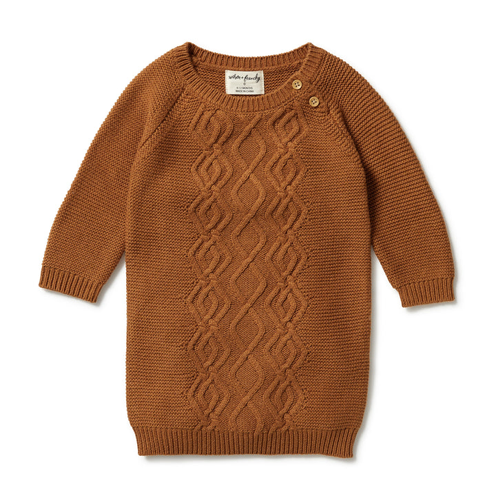 Wilson and Frenchy Knitted Cable Dress - Spice