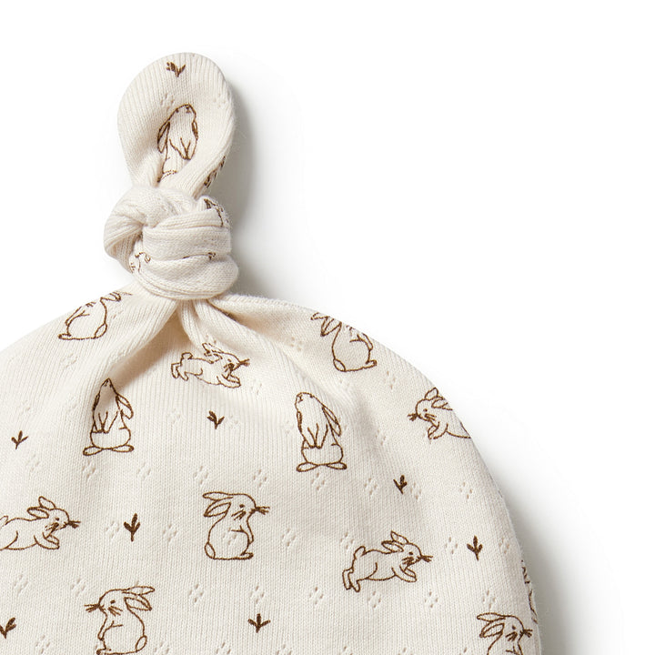 Wilson and Frenchy Organic Pointelle Knot Hat - Bunny Love
