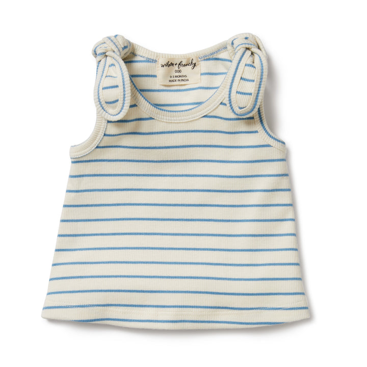 Wilson and Frenchy Petit Blue Organic Tie Singlet