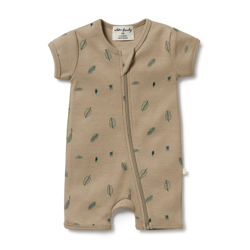 Wilson and Frenchy Jungle Leaf Organic Boyleg Zipsuit