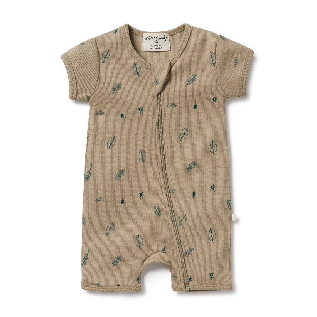 Wilson and Frenchy Jungle Leaf Organic Boyleg Zipsuit