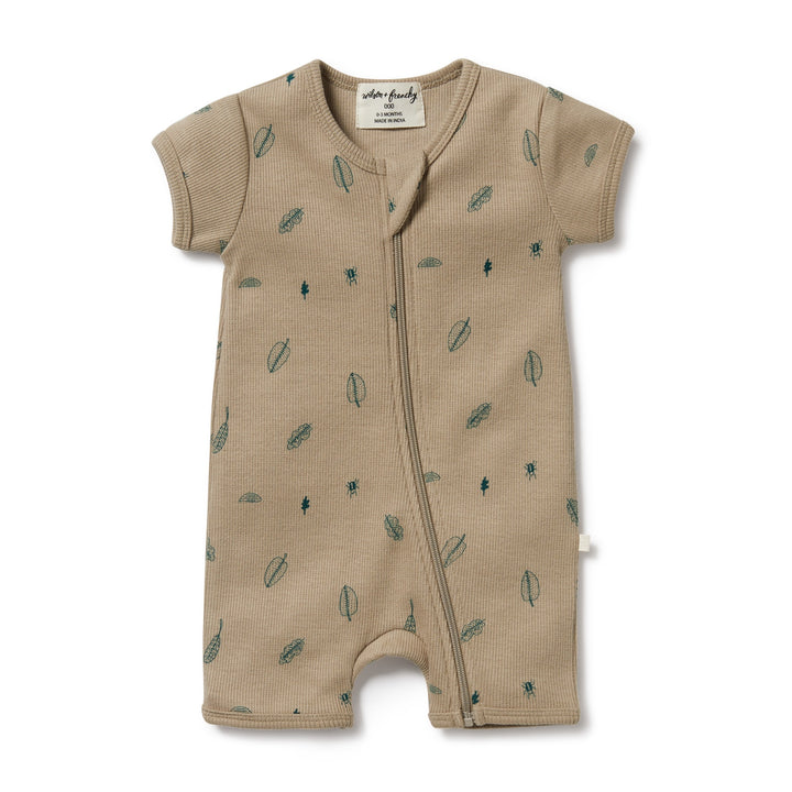 Wilson and Frenchy Jungle Leaf Organic Boyleg Zipsuit