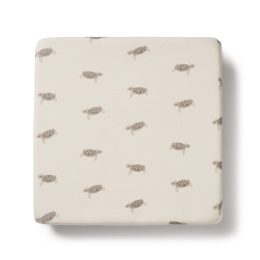 Wilson and Frenchy Tiny Turtle Organic Cot Sheet