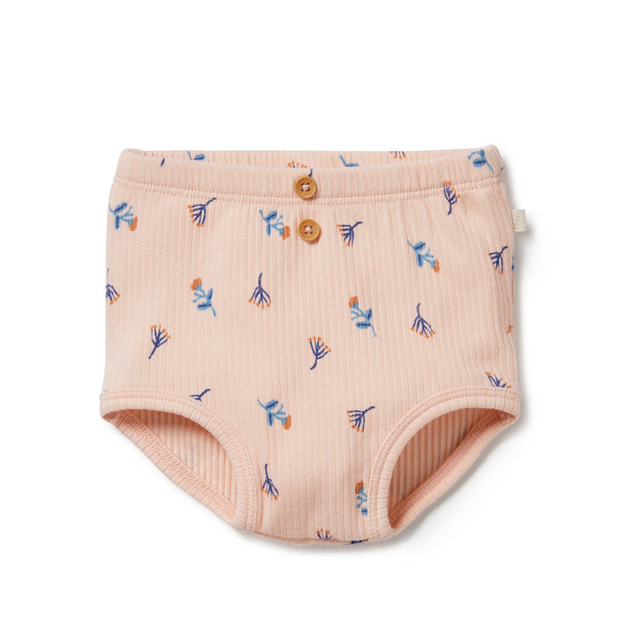 Wilson and Frenchy Little Flower Organic Rib Nappy Pant