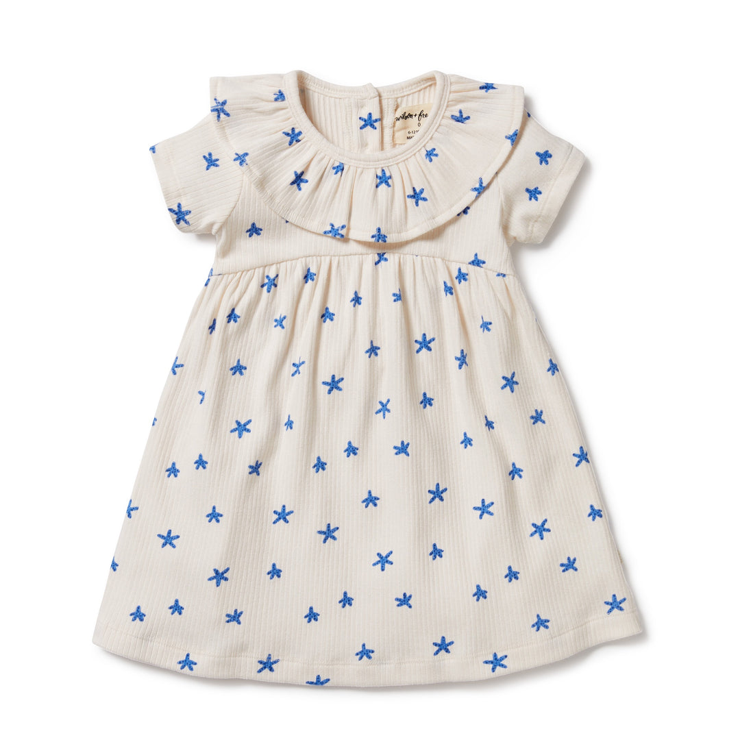 Wilson and Frenchy Little Starfish Organic Rib Ruffle Dress